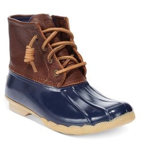 Sperry Top-Sider Saltwater Duck Booties Tan & Navy